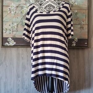 Misia 3x Striped Lady's Asymmetrical Tee